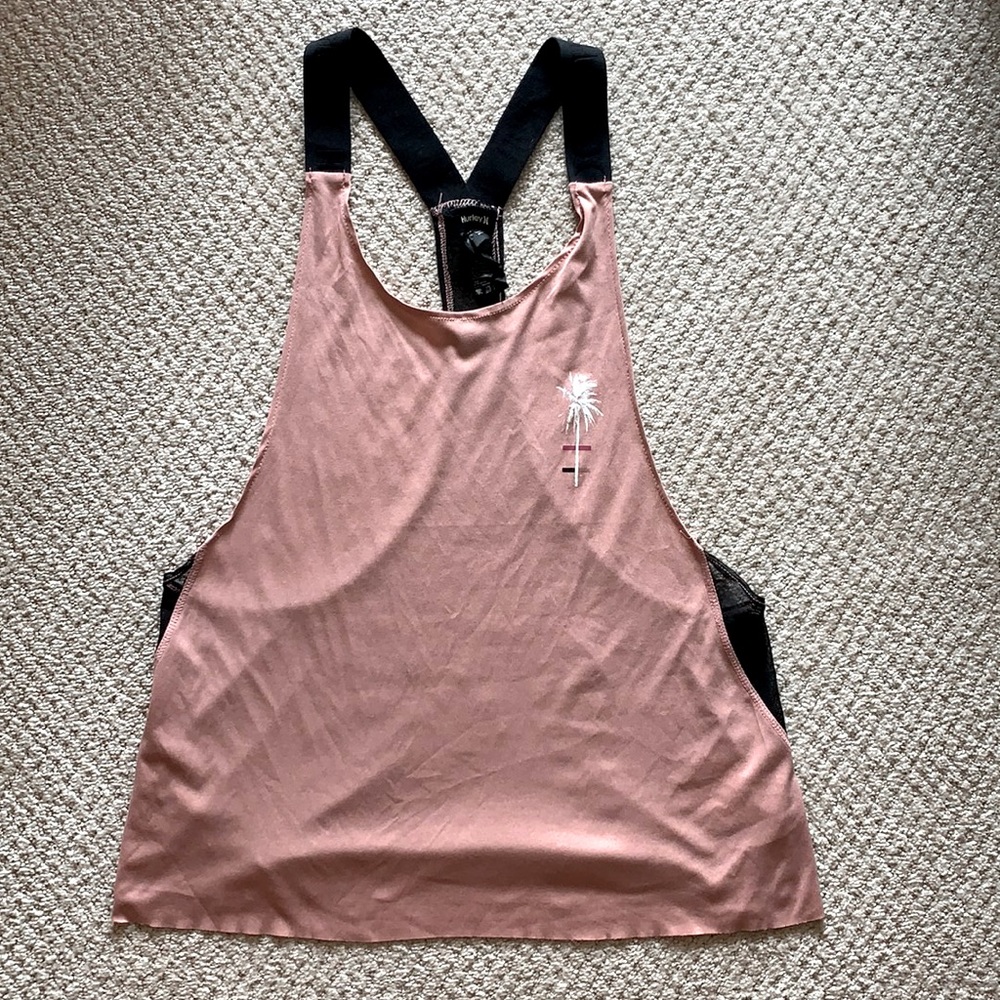 Hurley Pink/Black Racerback Sports Top (XS)
